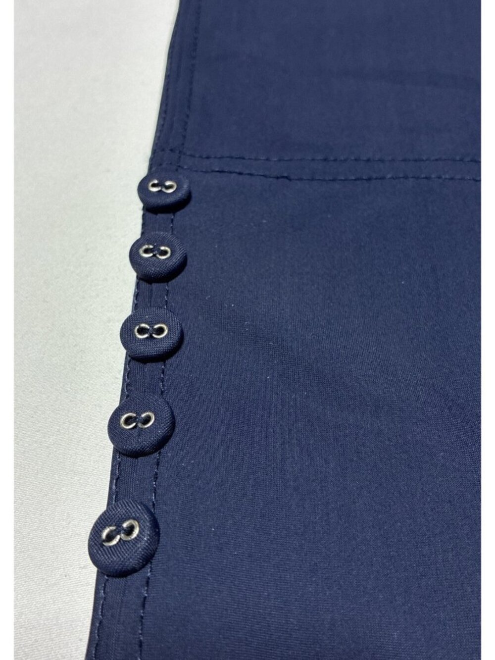 IC Collection Navy Blue Button Hem Slim Crop Pants leggings 6266P Small USA